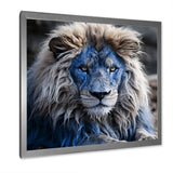 Blue Enigmatic Monarch lion - Lion Large Canvas Wall Art