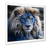 Blue Enigmatic Monarch lion - Lion Large Canvas Wall Art