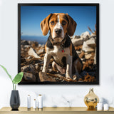 Rescue beagle dog in rocky - Dog Beagle Living Room Wall Art