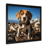 Rescue beagle dog in rocky - Dog Beagle Living Room Wall Art