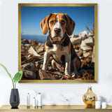 Rescue beagle dog in rocky - Dog Beagle Living Room Wall Art