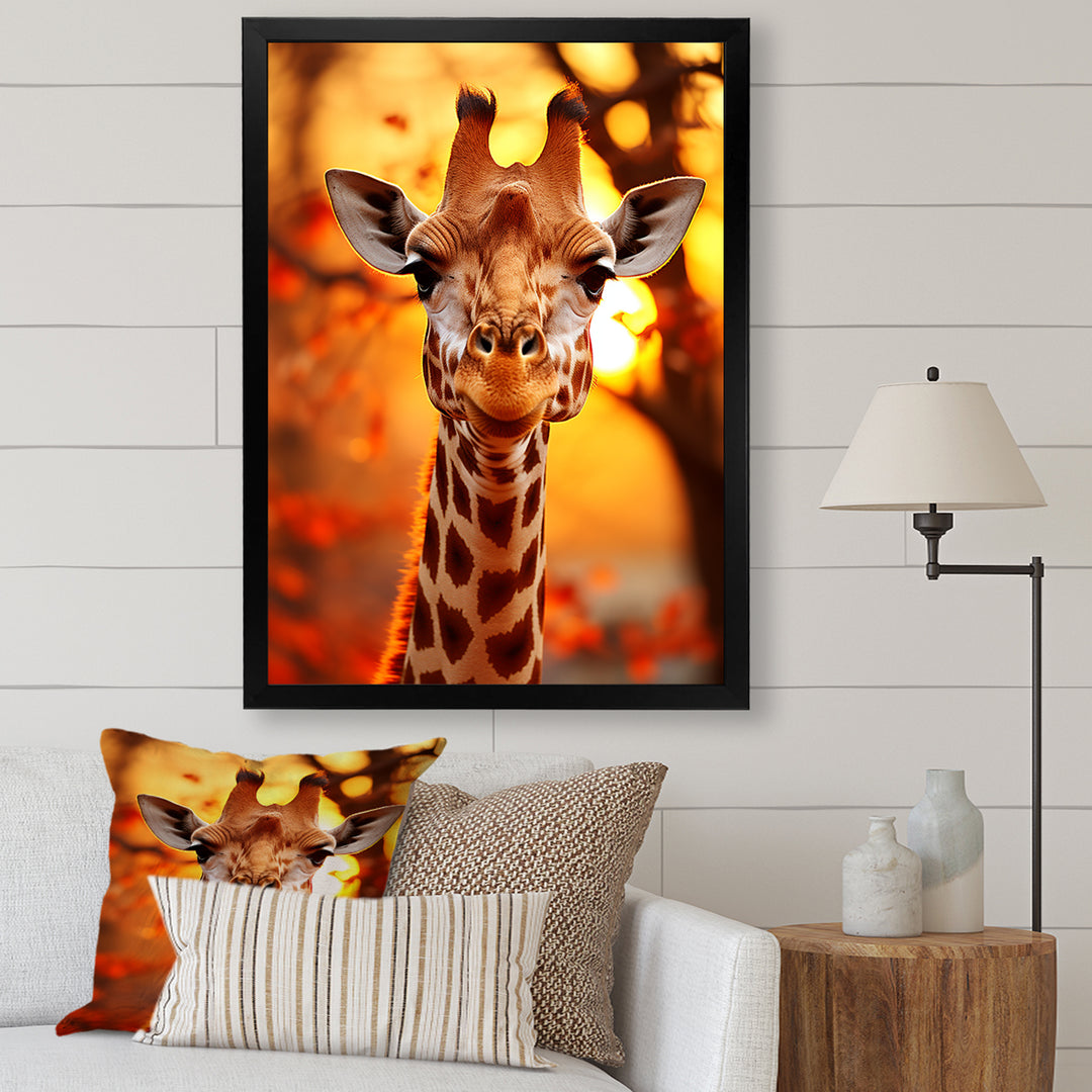 Majestic Giraffe Portrait - Giraffe Bedroom Wall Art