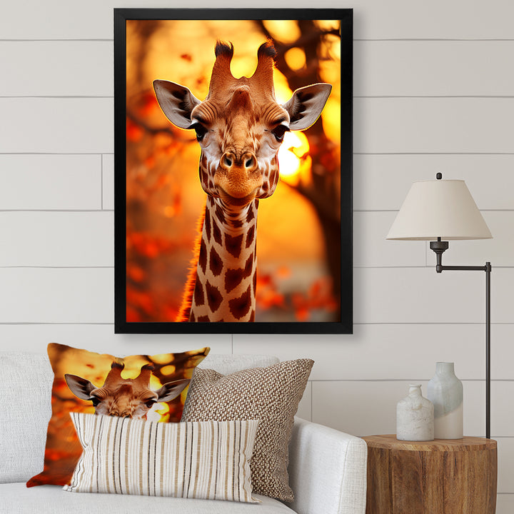 Majestic Giraffe Portrait - Giraffe Bedroom Wall Art