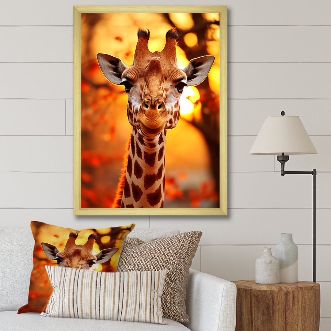 Majestic Giraffe Portrait - Giraffe Bedroom Wall Art