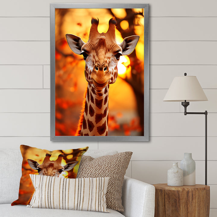 Majestic Giraffe Portrait - Giraffe Bedroom Wall Art