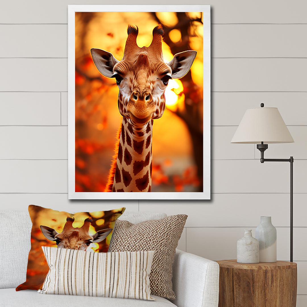Majestic Giraffe Portrait - Giraffe Bedroom Wall Art