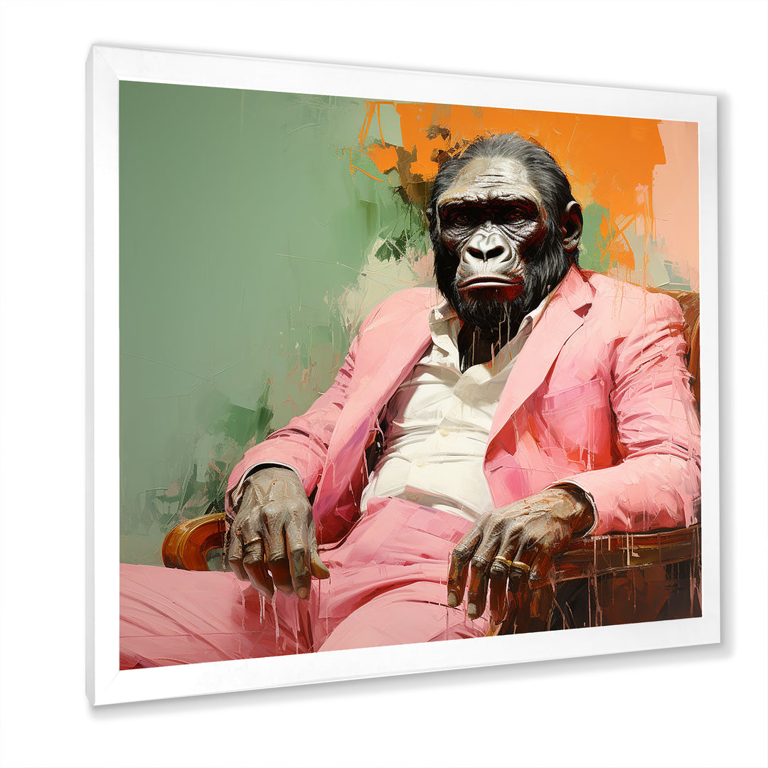 Pink and black Fashion first Gorilla suit - Pink Gorilla Wall Art