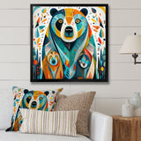 Creative Grizzly Bear Collage - Bear Framed Canvas Art