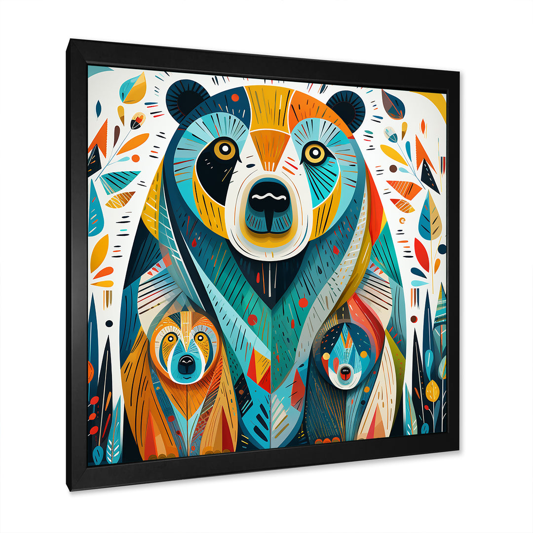 Creative Grizzly Bear Collage - Bear Framed Canvas Art