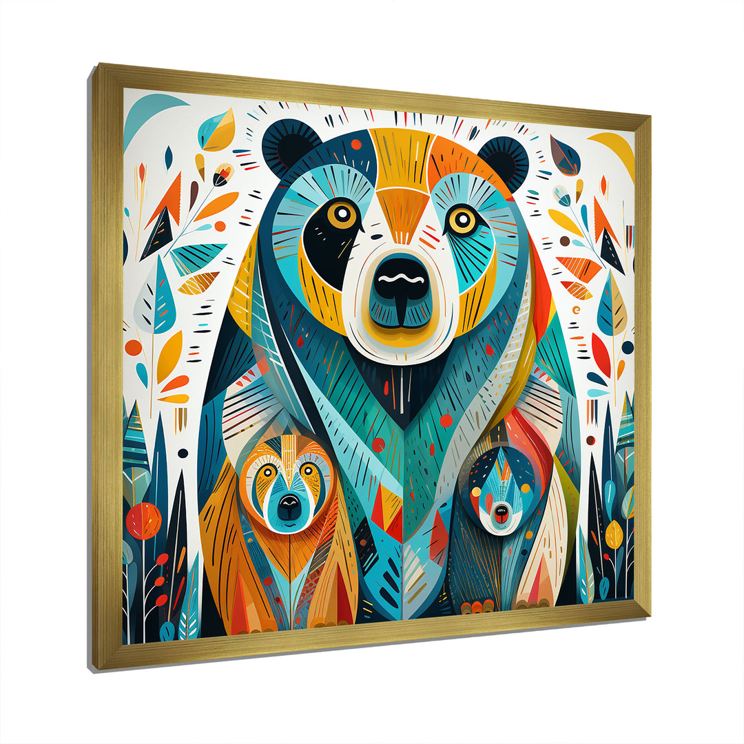 Creative Grizzly Bear Collage - Bear Framed Canvas Art