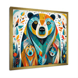 Creative Grizzly Bear Collage - Bear Framed Canvas Art
