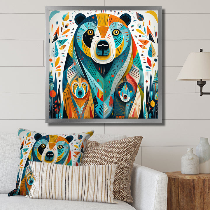 Creative Grizzly Bear Collage - Bear Framed Canvas Art