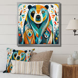 Creative Grizzly Bear Collage - Bear Framed Canvas Art