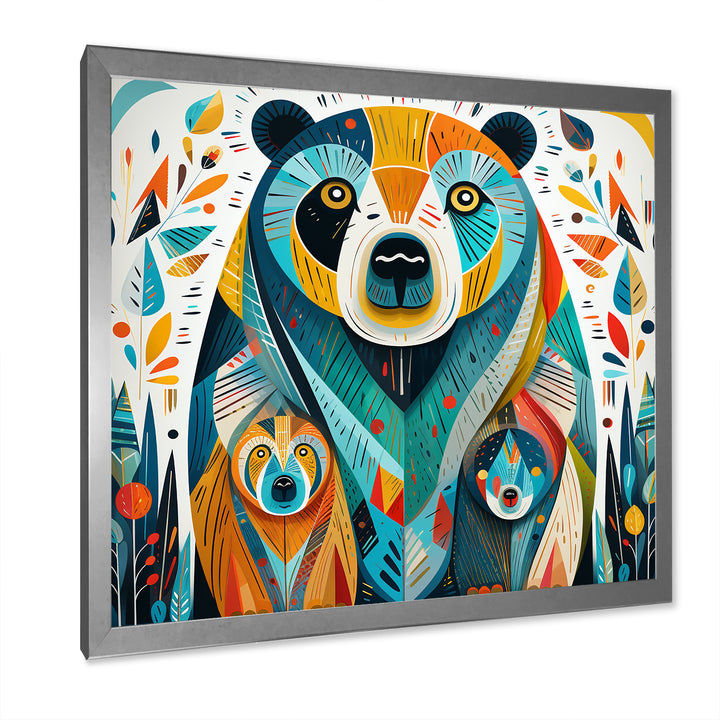 Creative Grizzly Bear Collage - Bear Framed Canvas Art