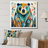 Creative Grizzly Bear Collage - Bear Framed Canvas Art