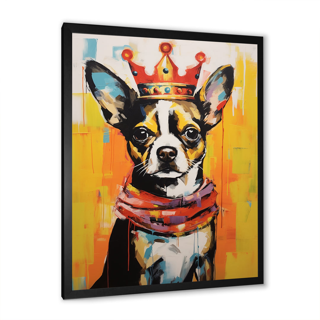 Royal Boston terrier dog - Red Dog Wall Art