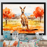 Brown and orange Kangaroo outback - Kangaroo Canvas Wall Art