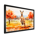 Brown and orange Kangaroo outback - Kangaroo Canvas Wall Art
