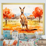 Brown and orange Kangaroo outback - Kangaroo Canvas Wall Art