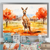 Brown and orange Kangaroo outback - Kangaroo Canvas Wall Art