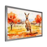 Brown and orange Kangaroo outback - Kangaroo Canvas Wall Art