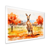 Brown and orange Kangaroo outback - Kangaroo Canvas Wall Art