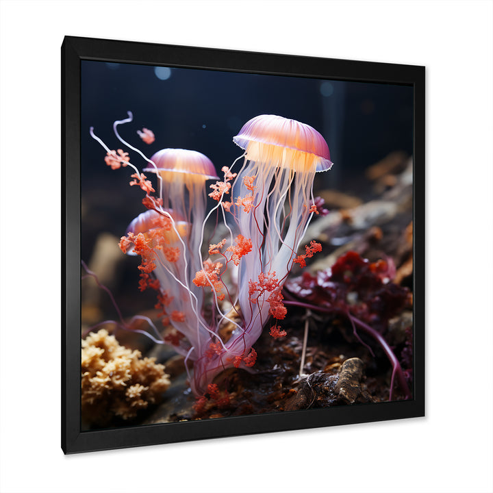 Yellow and pink Ethereal Elegance Jellyfish in Color - Jellyfish Wall Decor