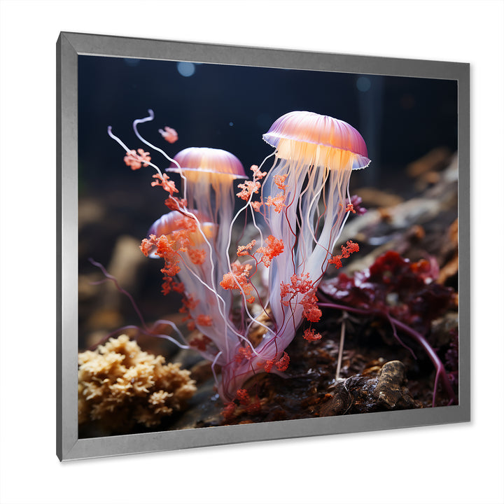 Yellow and pink Ethereal Elegance Jellyfish in Color - Jellyfish Wall Decor