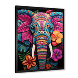 Blue and pink Jungle elephant Jamboree - Elephant Wall Art Prints