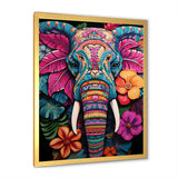 Blue and pink Jungle elephant Jamboree - Elephant Wall Art Prints