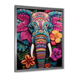 Blue and pink Jungle elephant Jamboree - Elephant Wall Art Prints