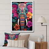 Blue and pink Jungle elephant Jamboree - Elephant Wall Art Prints
