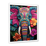 Blue and pink Jungle elephant Jamboree - Elephant Wall Art Prints