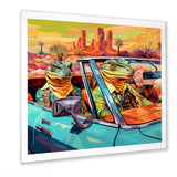 Reptile Riders Alligator and Lizards in Motion - Blue Alligator Wall Art