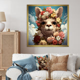 Flower crown Llama beauty - Llama Framed Canvas Art