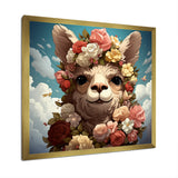 Flower crown Llama beauty - Llama Framed Canvas Art