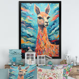 Luminous Llama Radiant Portrait of a Llama - Llama Large Canvas Wall Art