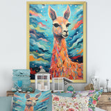 Luminous Llama Radiant Portrait of a Llama - Llama Large Canvas Wall Art