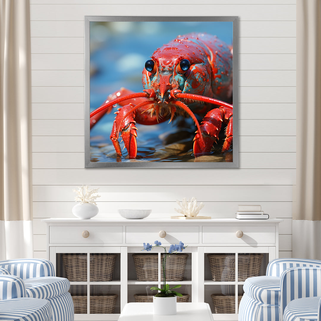 Coastal Crawler Portrait of a Lobster - Lobster Home Decor Art