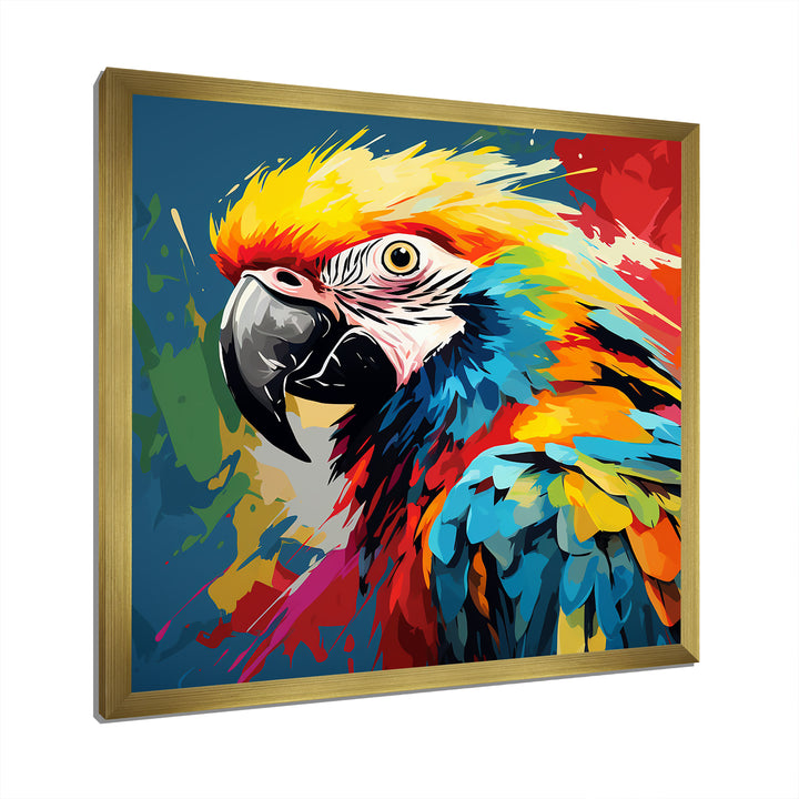 Pop art parrot Macaw portrait - Parrot Living Room Wall Art