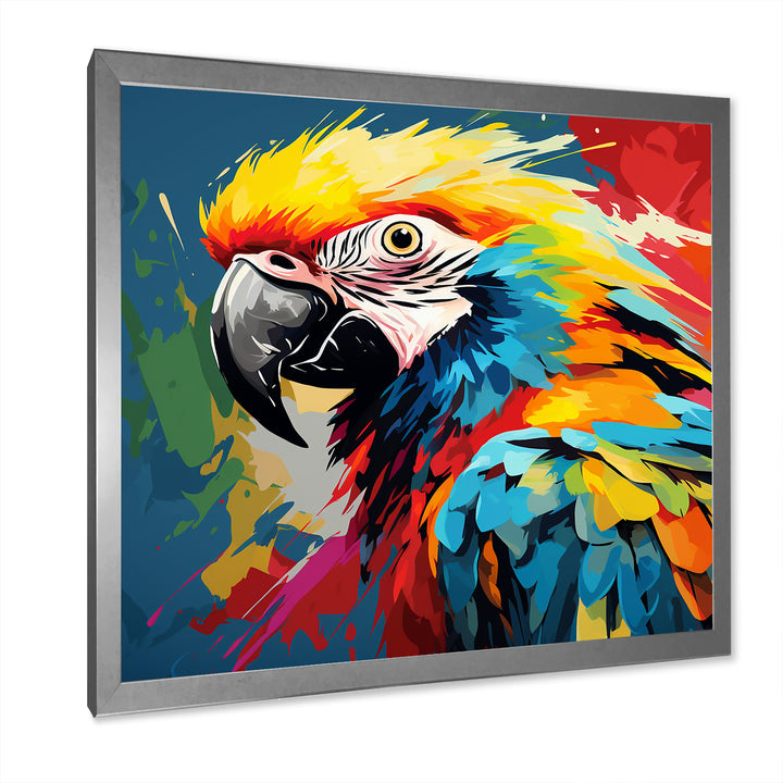 Pop art parrot Macaw portrait - Parrot Living Room Wall Art