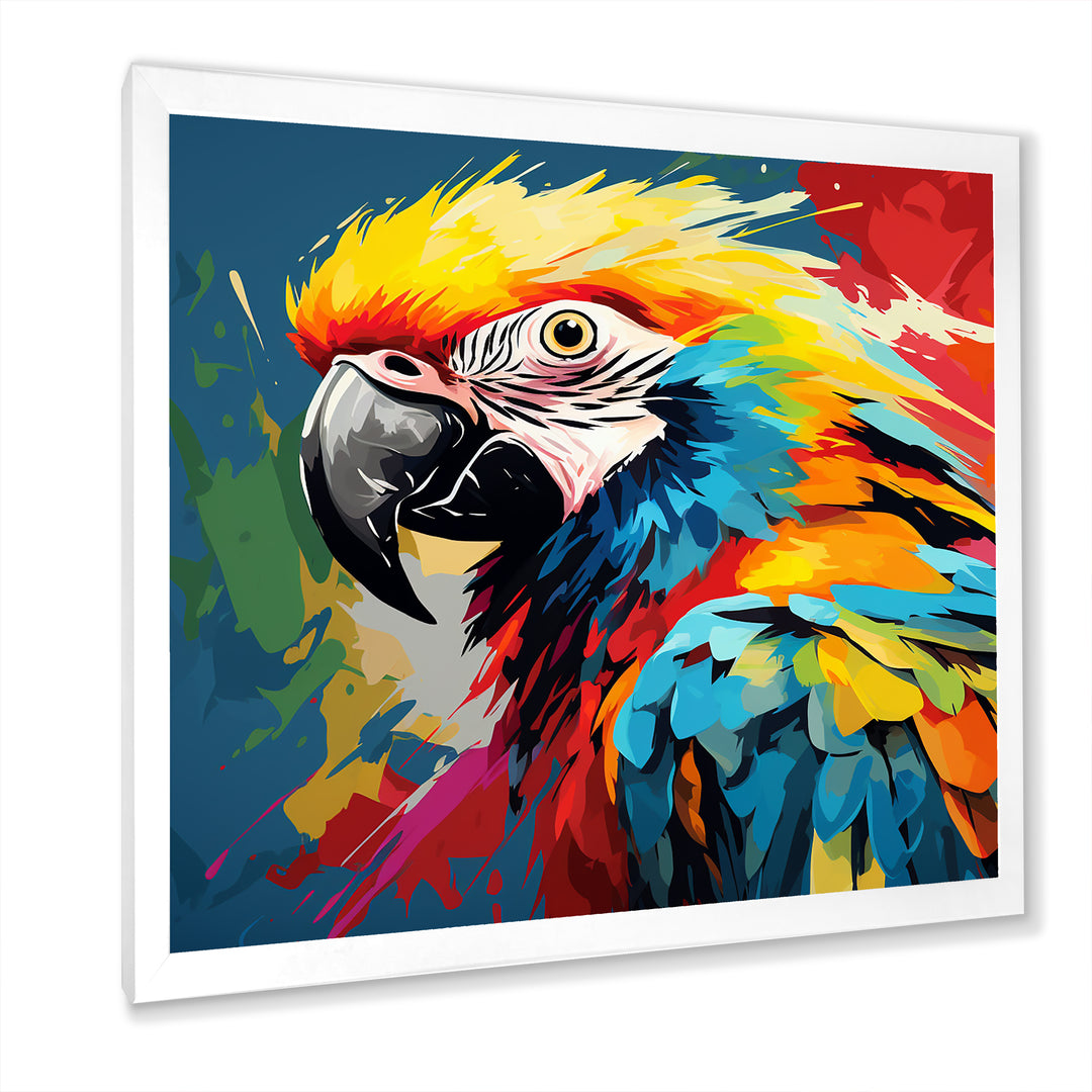 Pop art parrot Macaw portrait - Parrot Living Room Wall Art