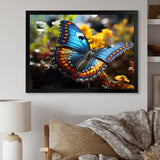 Wings of Wonder blue and yellow butterfly - Butterfly Bedroom Wall Art