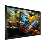 Wings of Wonder blue and yellow butterfly - Butterfly Bedroom Wall Art