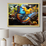 Wings of Wonder blue and yellow butterfly - Butterfly Bedroom Wall Art