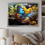 Wings of Wonder blue and yellow butterfly - Butterfly Bedroom Wall Art