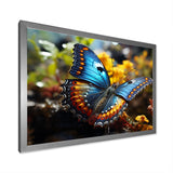Wings of Wonder blue and yellow butterfly - Butterfly Bedroom Wall Art