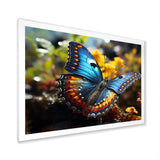 Wings of Wonder blue and yellow butterfly - Butterfly Bedroom Wall Art