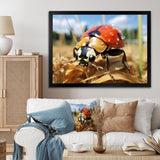 Curious ladybug meadows - Ladybug Canvas Wall Art