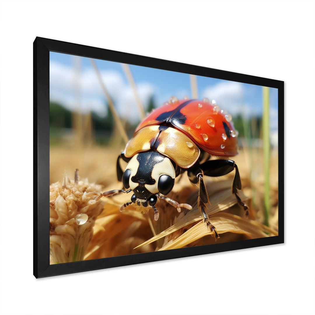 Curious ladybug meadows - Ladybug Canvas Wall Art